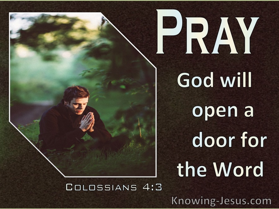 Colossians 4:3 Praying God Will Open A Door (white)